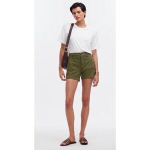 Madewell‎ High-Rise Sailor Shorts Olive Green Size 27 Cotton Stretch